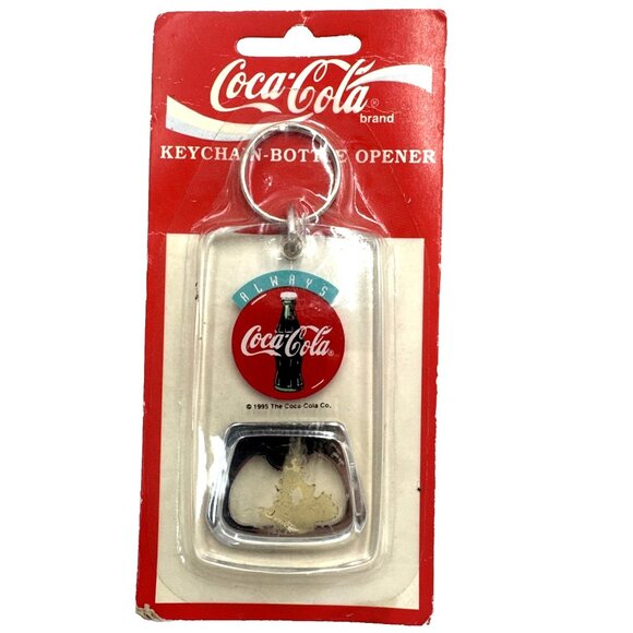 Coca-Cola Other - Coca-Cola Bottle Opener Keychain Acrylic Classic Logo Vintage 1995 NOS